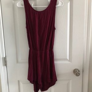 Maroon open back romper